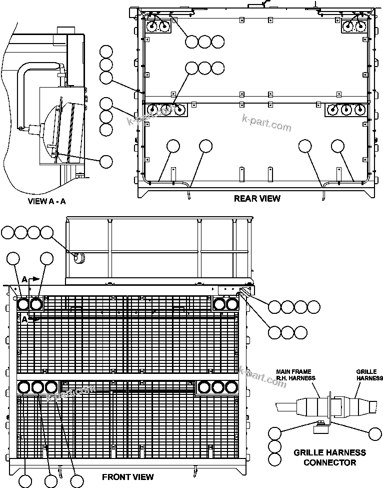 Komatsu parts book diagram for AFE59-BM 930E-4 S/N A30712 - A30714      CODELCO: SERVICE LIGHT & SWITCHES INSTALLATION