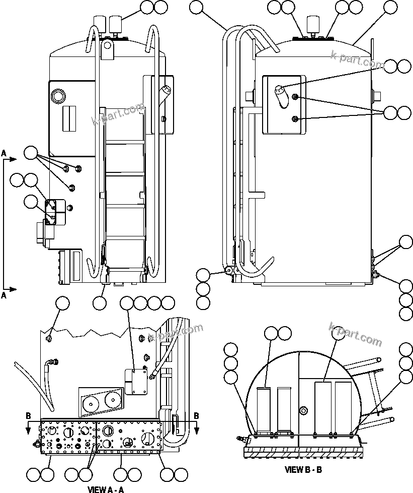 Komatsu parts book diagram for AFE59-BM 930E-4 S/N A30712 - A30714      CODELCO: HYDRAULIC TANK MOUNTING