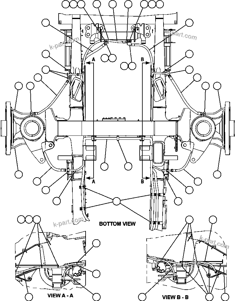 Komatsu parts book diagram for AFE59-BM 930E-4 S/N A30712 - A30714      CODELCO: HOIST CIRCUIT & HYDRAULIC PIPING
