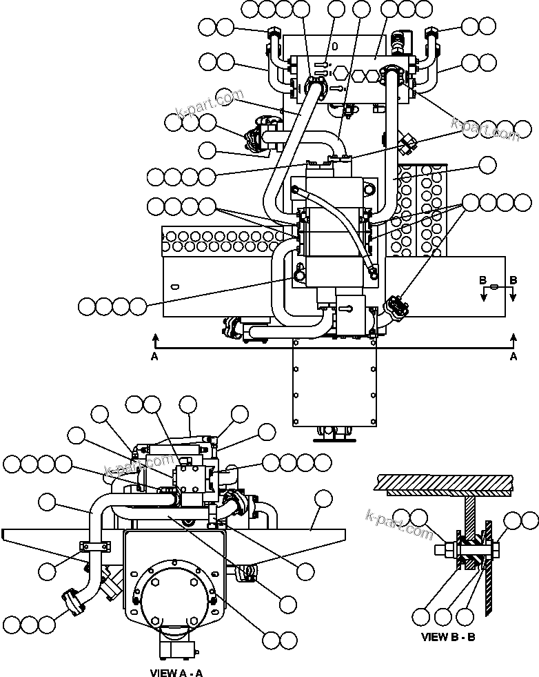 Komatsu parts book diagram for AFE59-BM 930E-4 S/N A30712 - A30714      CODELCO: REAR AXLE HYDRAULIC PIPING ( 2/2)