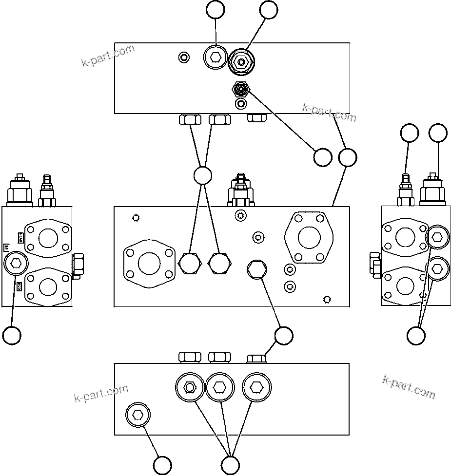 Komatsu parts book diagram for AFE59-BM 930E-4 S/N A30712 - A30714      CODELCO: SPOOL SECTION ASSEMBLY - TANK (BF3050)