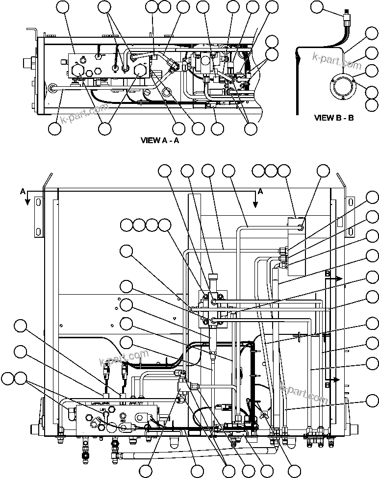 Komatsu parts book diagram for AFE59-BM 930E-4 S/N A30712 - A30714      CODELCO: HYDRAULIC BRAKE CABINET ASSEMBLY  1/2 (EM1496)