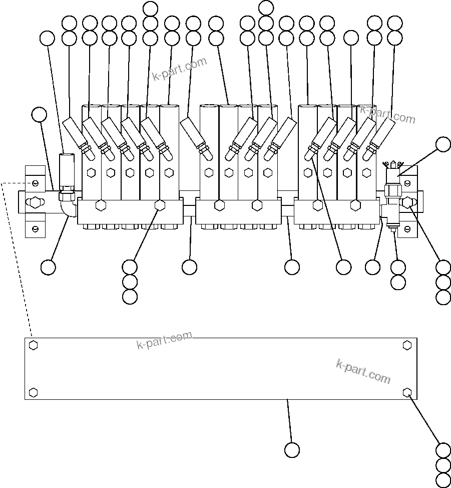 Komatsu parts book diagram for AFE59-BM 930E-4 S/N A30712 - A30714      CODELCO: AUTOMATIC LUBRICATION PUMP & PIPING