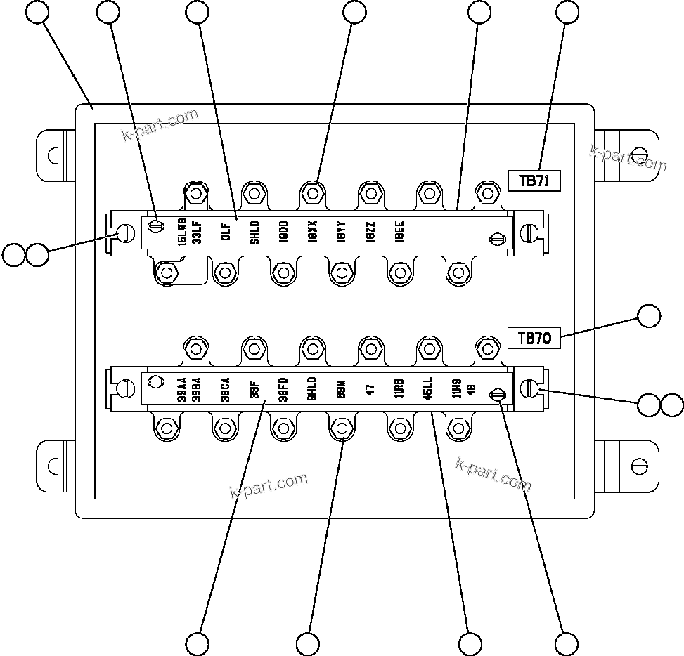 Komatsu parts book diagram for AFE59-BM 930E-4 S/N A30712 - A30714      CODELCO: JUNCTION BOX ASSEMBLY - R.H. (EK5824)