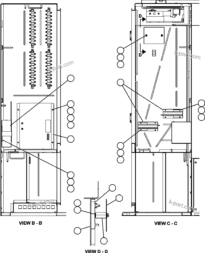 Komatsu parts book diagram for AFE59-BM 930E-4 S/N A30712 - A30714      CODELCO: CONTROL CABINET - LEFT COMPARTMENT  1/2 (PC2522)