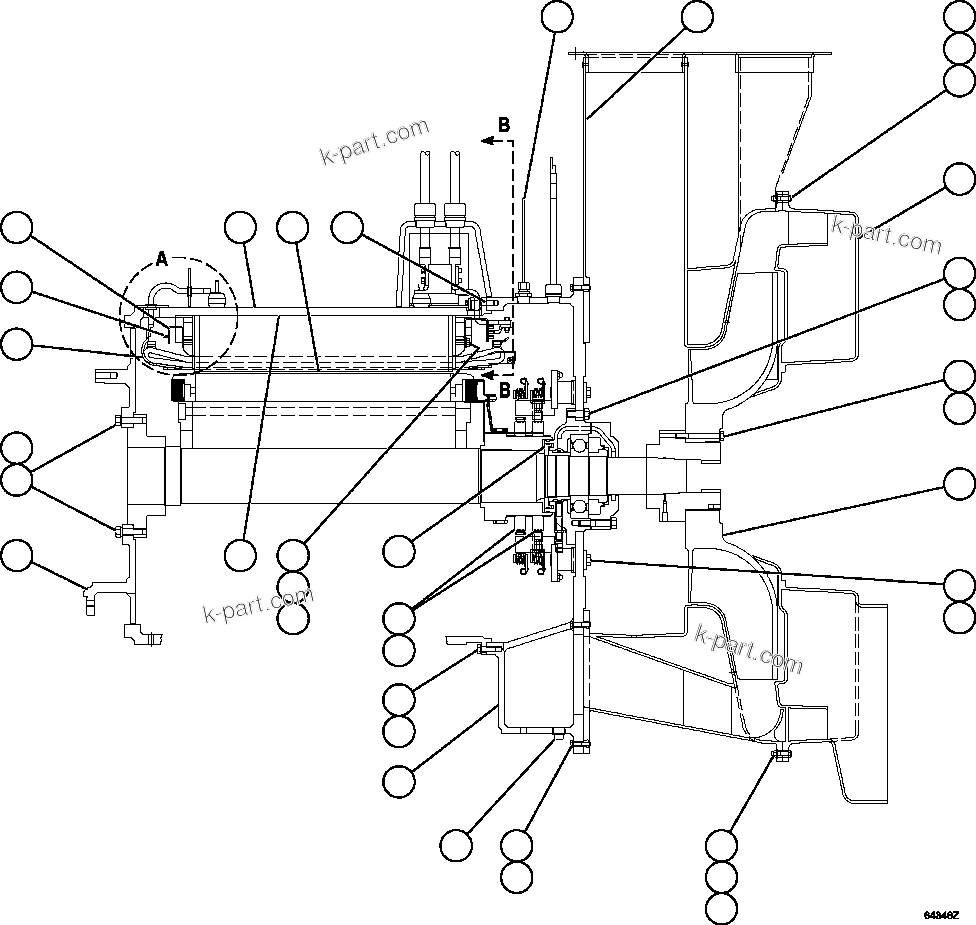 Komatsu parts book diagram for AFE59-BM 930E-4 S/N A30712 - A30714      CODELCO: ALTERNATOR/BLOWER ASSEMBLY (PC2573)