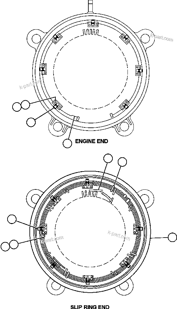 Komatsu parts book diagram for AFE59-BM 930E-4 S/N A30712 - A30714      CODELCO: ALTERNATOR - ROTOR ASSEMBLY (XA4402)