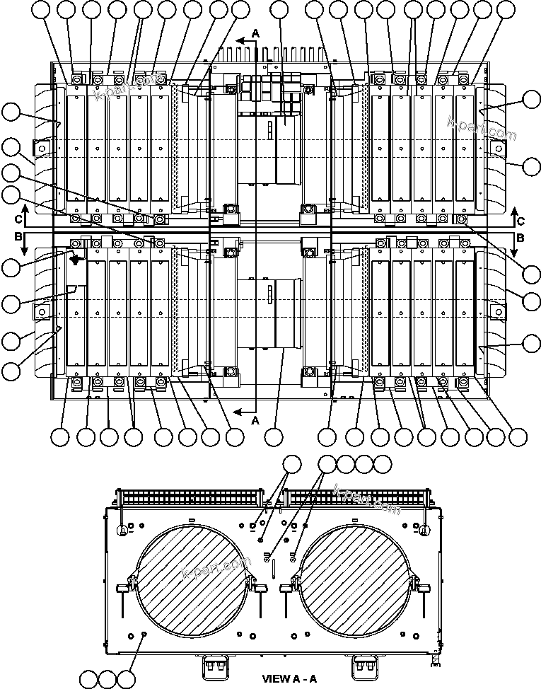 Komatsu parts book diagram for AFE59-BM 930E-4 S/N A30712 - A30714      CODELCO: ALTERNATOR - STATOR ASSEMBLY (XA3159)