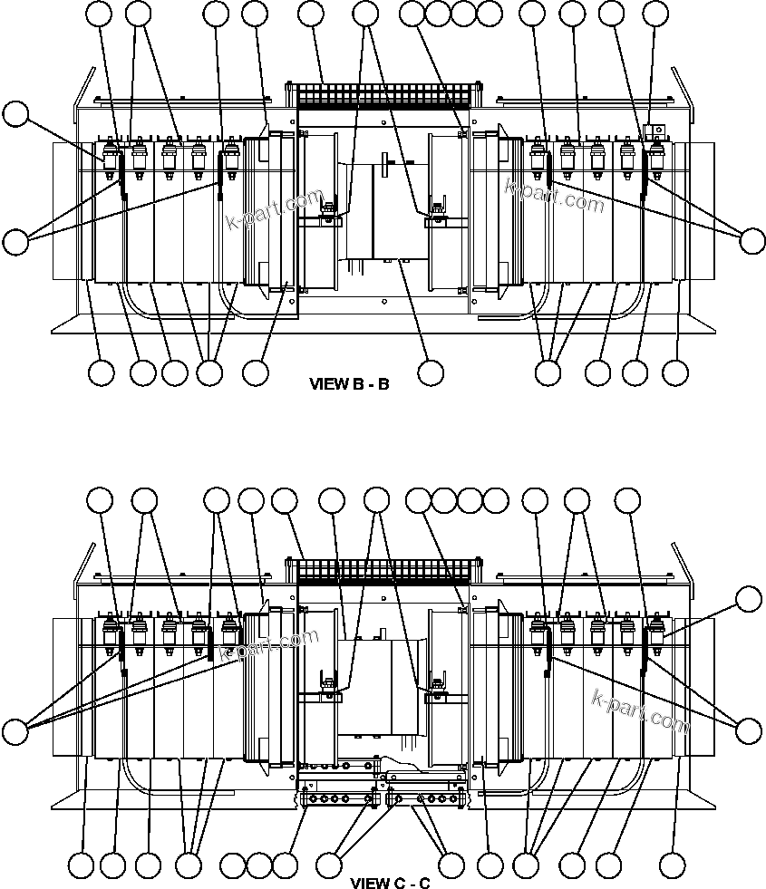 Komatsu parts book diagram for AFE59-BM 930E-4 S/N A30712 - A30714      CODELCO: RETARDING GRID ASSEMBLY  1/3 (PC2142)