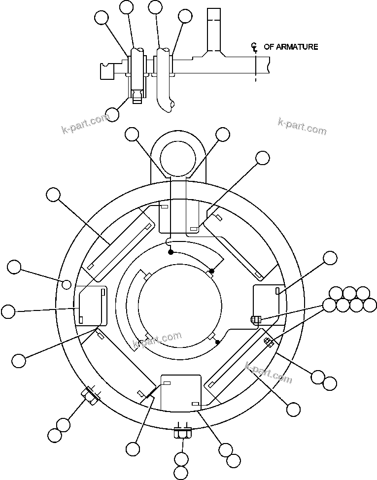 Komatsu parts book diagram for AFE59-BM 930E-4 S/N A30712 - A30714      CODELCO: BLOWER MOTOR (BRUSH HOLDER WIRING) (XA4146)