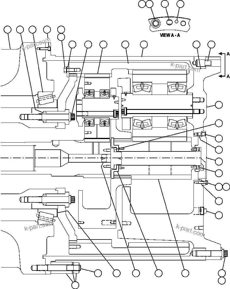Komatsu parts book diagram for AFE59-BM 930E-4 S/N A30712 - A30714      CODELCO: TRANSMISSION, MOTORIZED WHEEL  1/2 (GE1825)