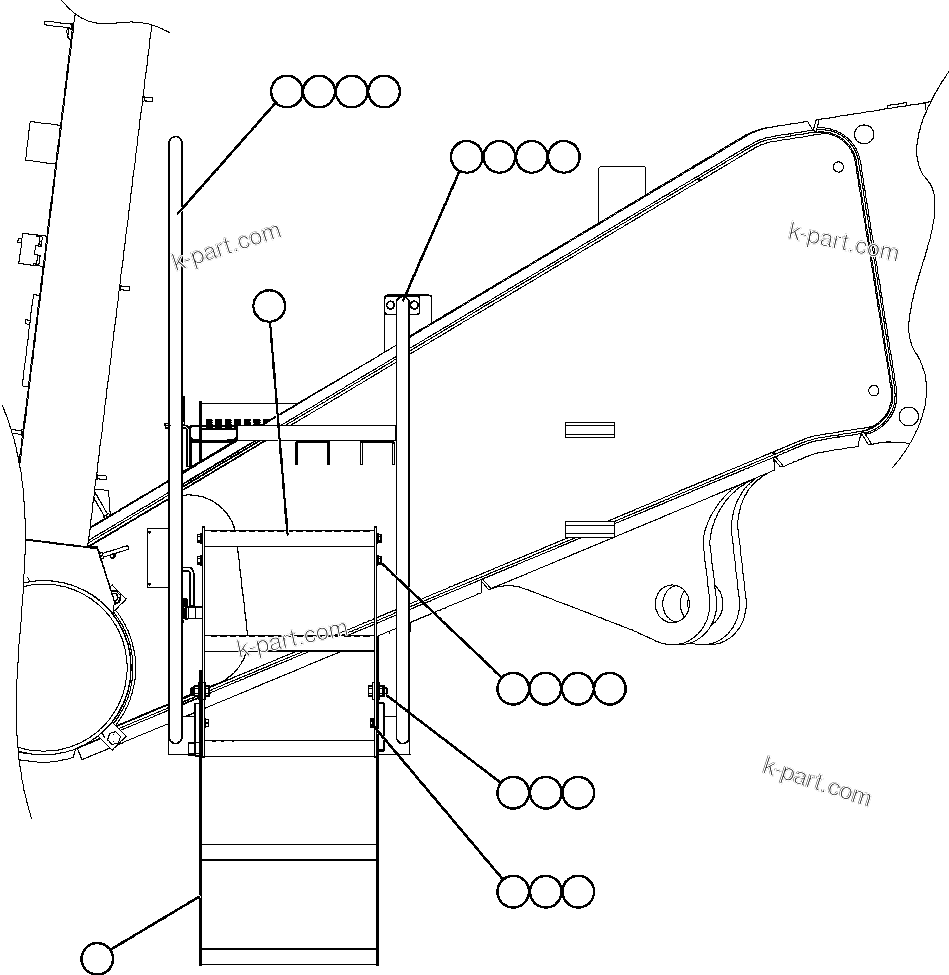 Komatsu parts book diagram for AFE59-BR 930E-4 S/N A30742     FORDING: ACCESS LADDER & HANDRAIL INSTALLATION