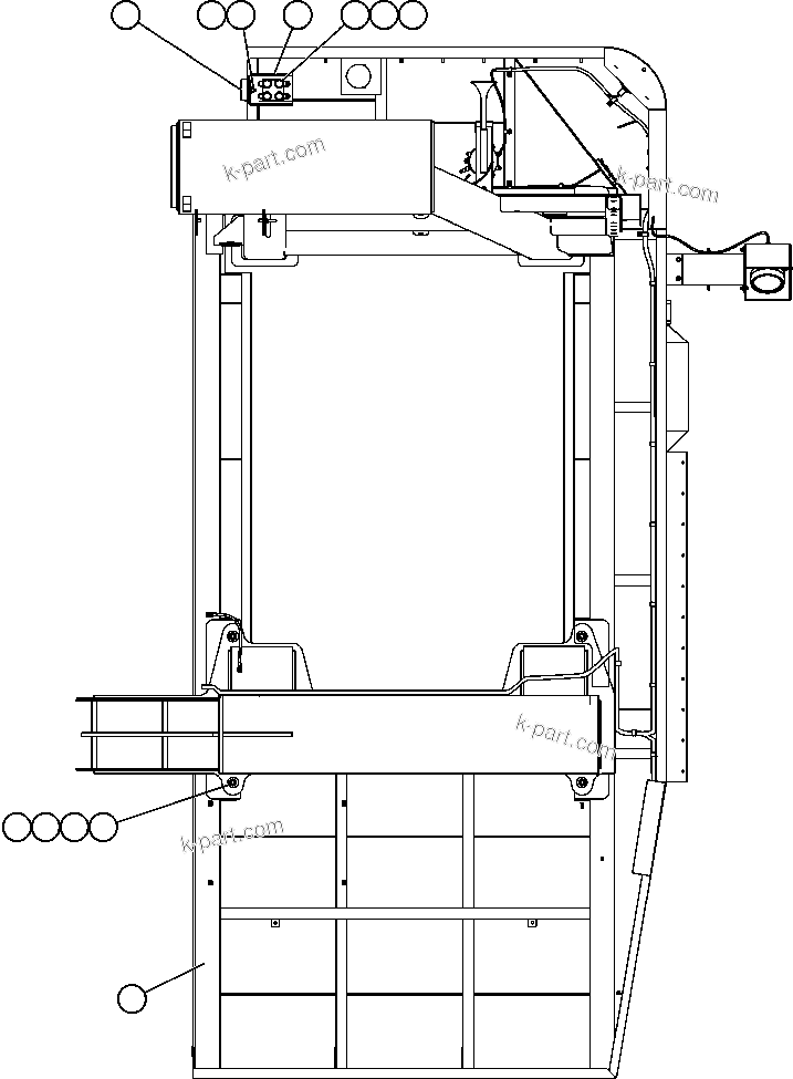 Komatsu parts book diagram for AFE59-BR 930E-4 S/N A30742     FORDING: L.H. DECK & BUMPER MOUNTING