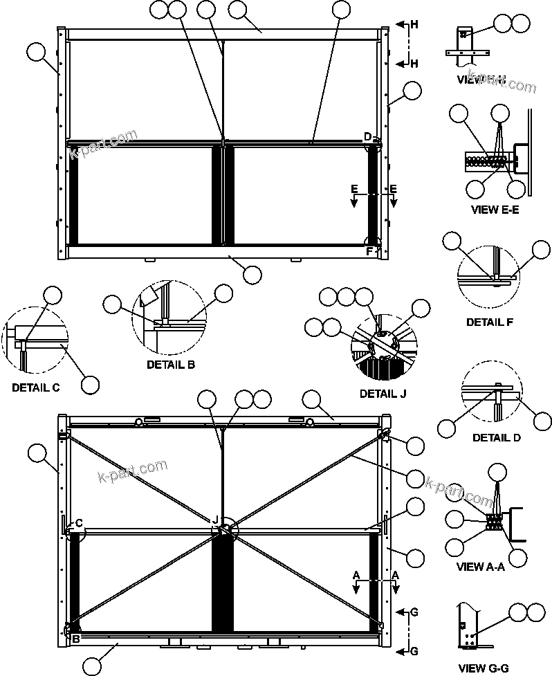 Komatsu parts book diagram for AFE59-BR 930E-4 S/N A30742     FORDING: LOW & HIGH TEMPERATURE CORES
