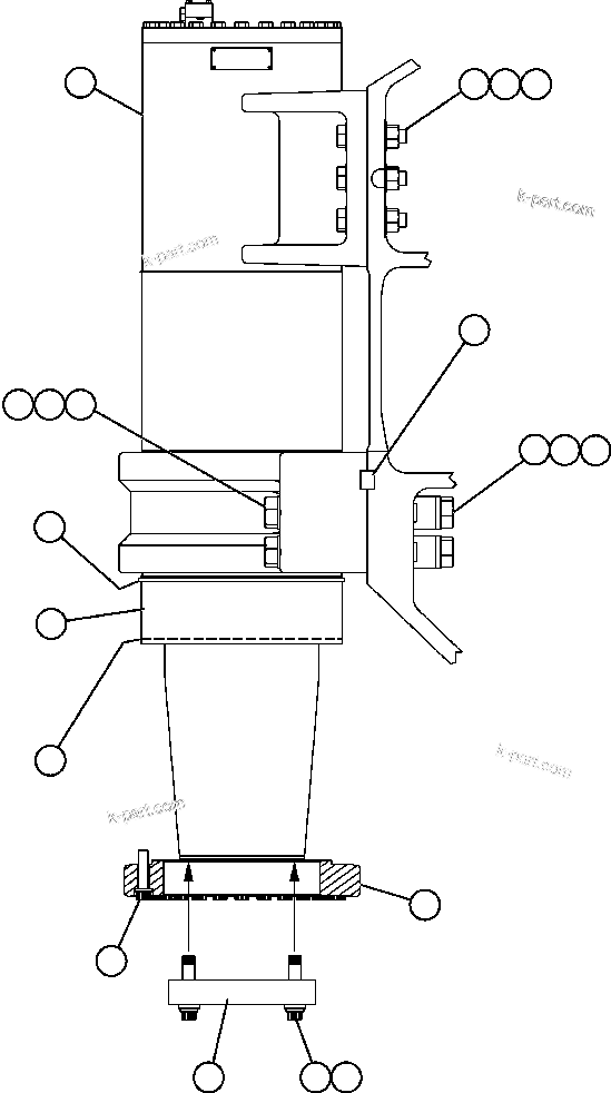 Komatsu parts book diagram for AFE59-BR 930E-4 S/N A30742     FORDING: FRONT SUSPENSION & MOUNTING