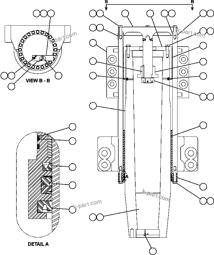 Komatsu parts book diagram for AFE59-BR 930E-4 S/N A30742     FORDING: FRONT SUSPENSION ASSEMBLY (EM7472)