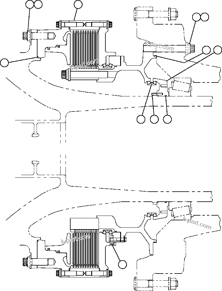 Komatsu parts book diagram for AFE59-BR 930E-4 S/N A30742     FORDING: REAR BRAKE MOUNTING