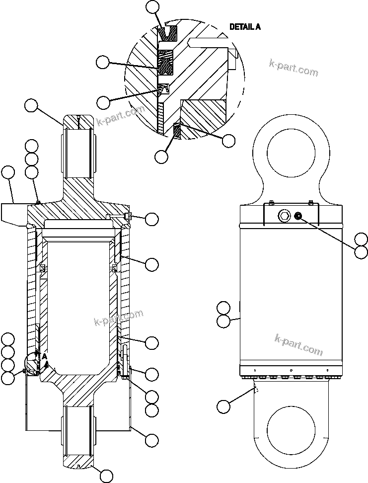 Komatsu parts book diagram for AFE59-BR 930E-4 S/N A30742     FORDING: REAR SUSPENSION ASSEMBLY (EL7309)