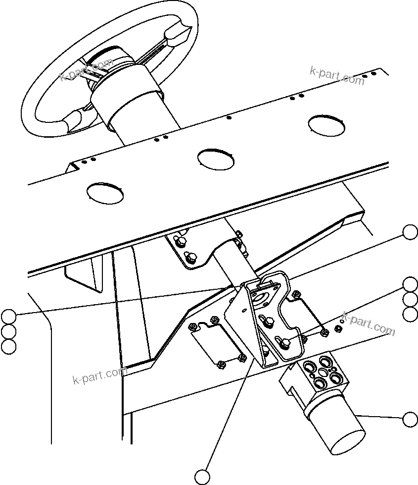 Komatsu parts book diagram for AFE59-BR 930E-4 S/N A30742     FORDING: STEERING CONTROL VALVE INSTALLATION