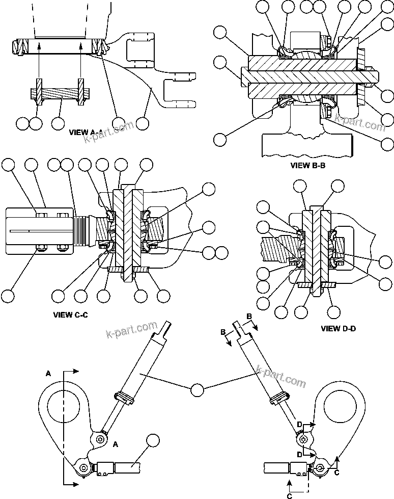 Komatsu parts book diagram for AFE59-BR 930E-4 S/N A30742     FORDING: STEERING ARMS & LINKAGE