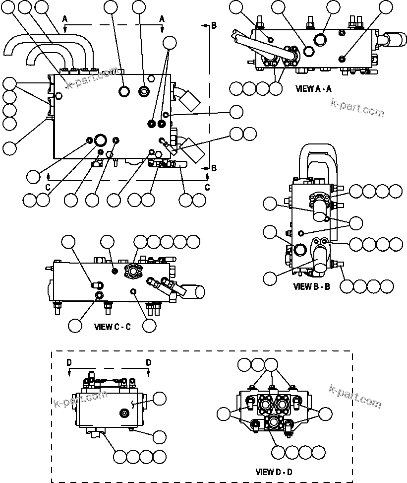 Komatsu parts book diagram for AFE59-BR 930E-4 S/N A30742     FORDING: STEERING SYSTEM PIPING ( 2/3)