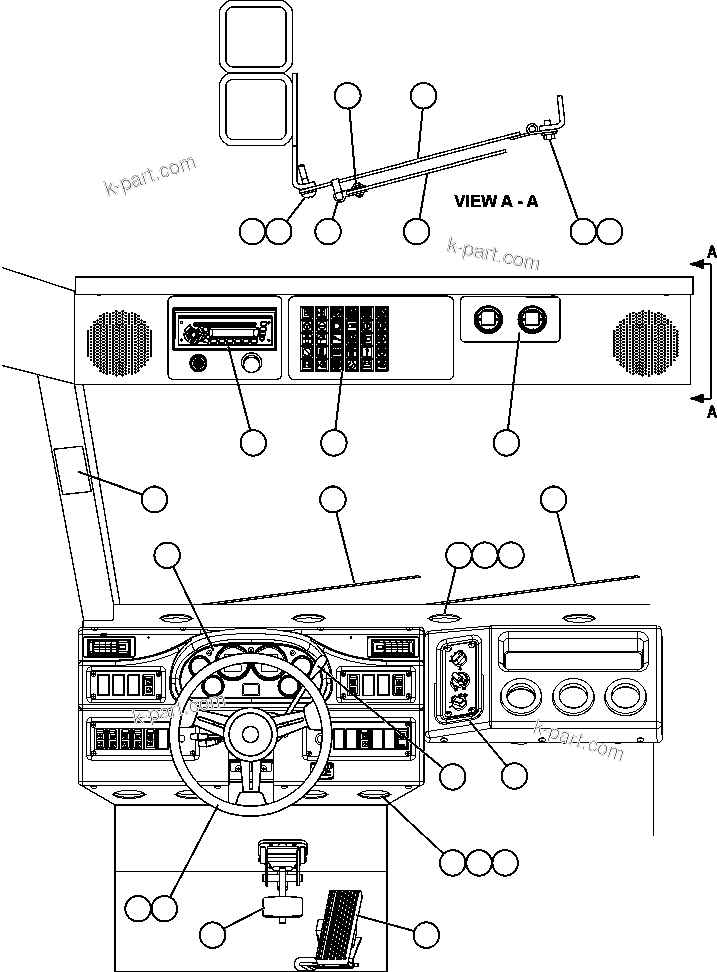 Komatsu parts book diagram for AFE59-BR 930E-4 S/N A30742     FORDING: OPERATOR CONTROLS & CAB FEATURES