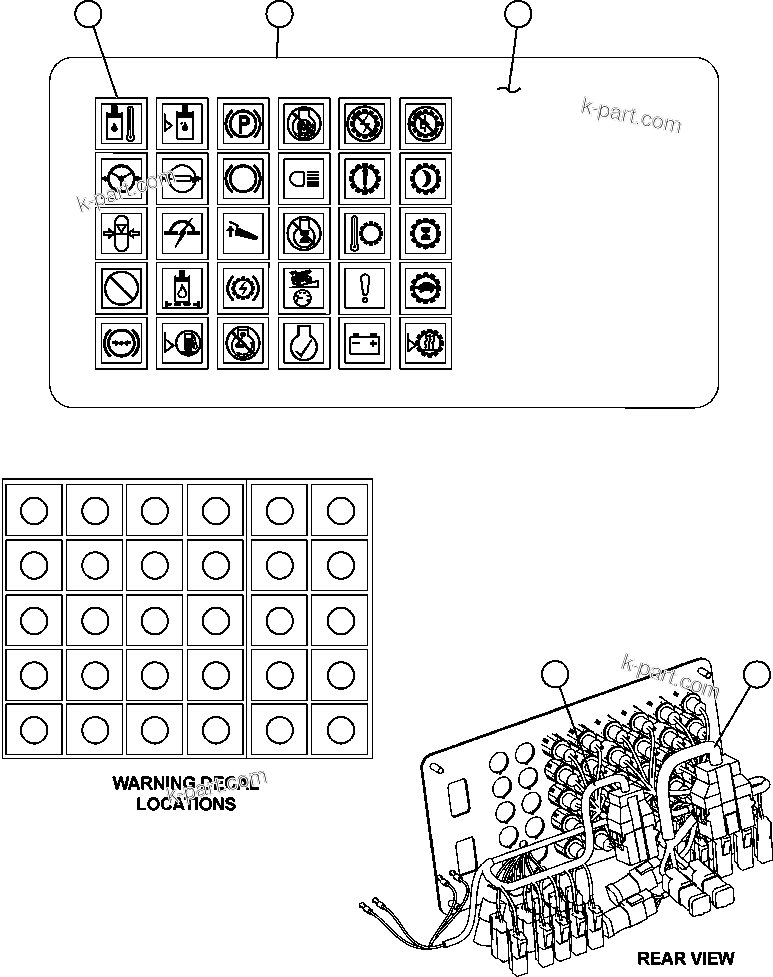 Komatsu parts book diagram for AFE59-BR 930E-4 S/N A30742     FORDING: WARNING LIGHTS MODULE (EM4309)