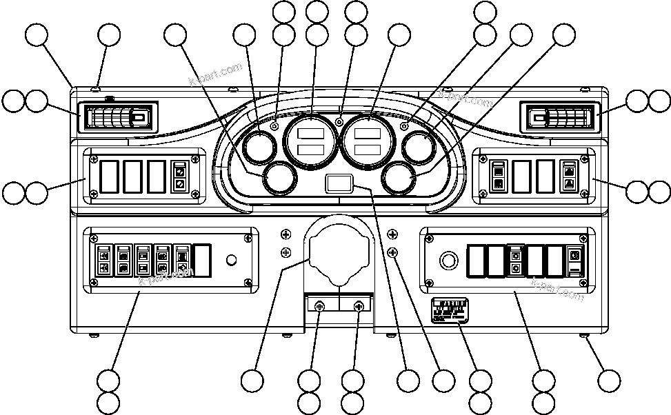 Komatsu parts book diagram for AFE59-BR 930E-4 S/N A30742     FORDING: INSTRUMENT PANEL ASSEMBLY