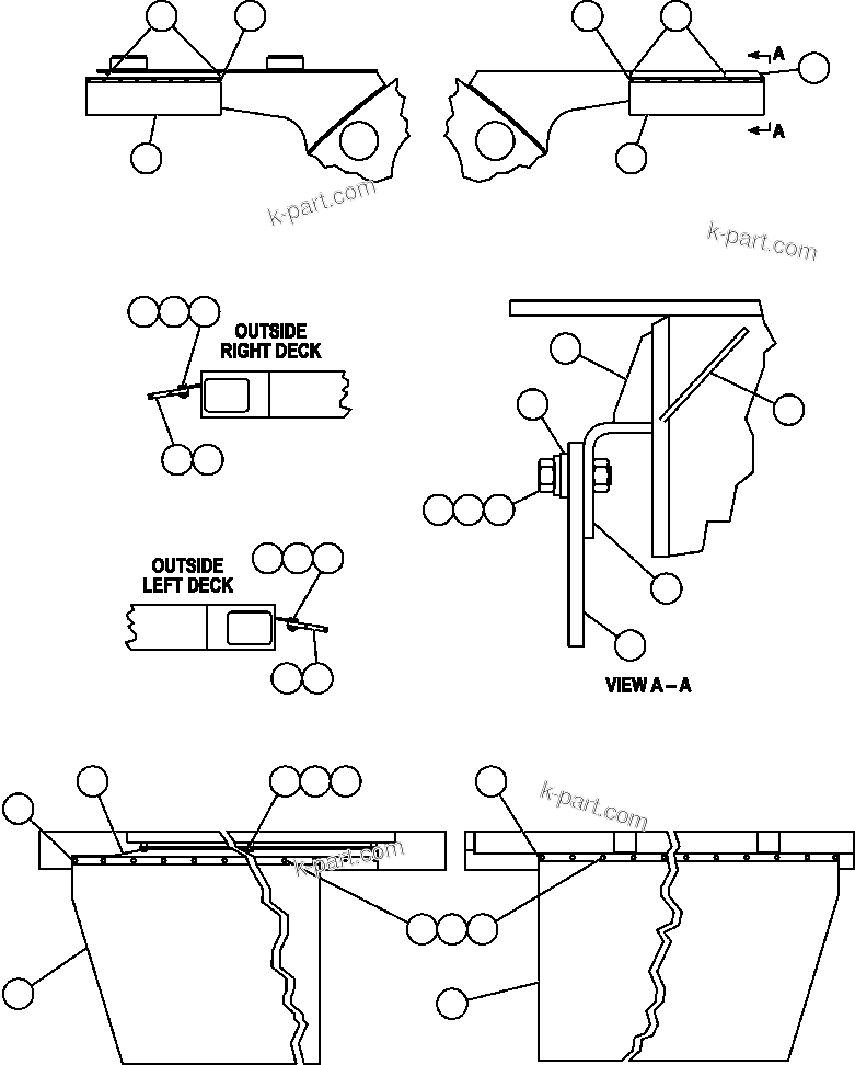 Komatsu parts book diagram for AFE59-BR 930E-4 S/N A30742     FORDING: DECK MUD FLAPS INSTALLATION