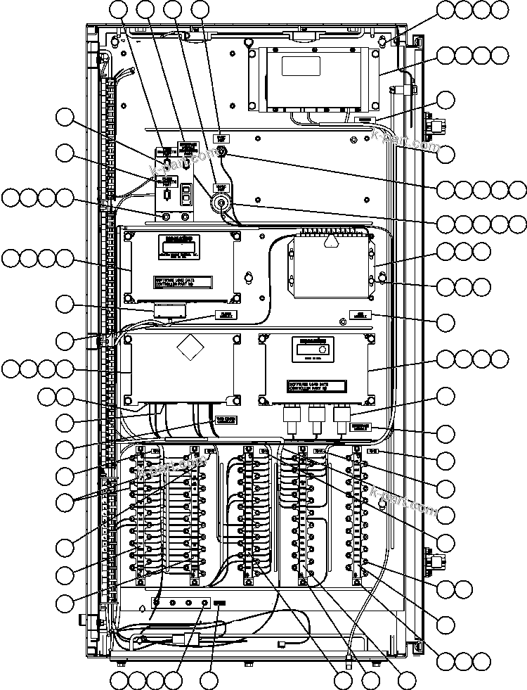 Komatsu parts book diagram for AFE59-BR 930E-4 S/N A30742     FORDING: AUXILIARY CONTROL CABINET COMPONENTS - RIGHT WALL