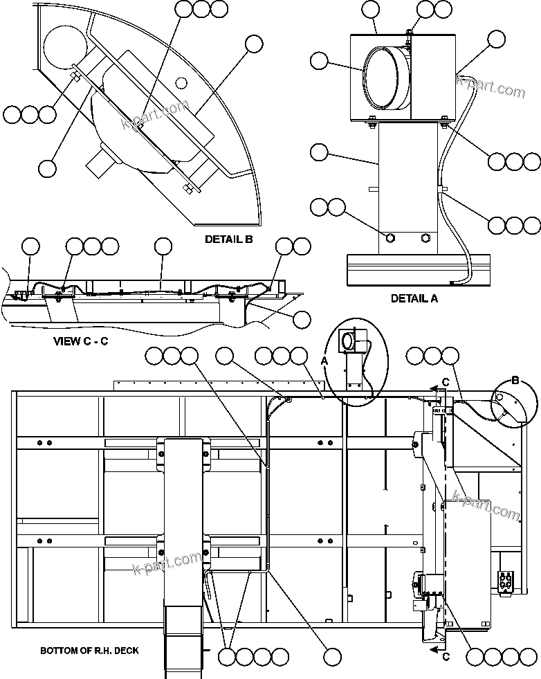 Komatsu parts book diagram for AFE59-BR 930E-4 S/N A30742     FORDING: R.H. DECK ELECTRICAL GROUP