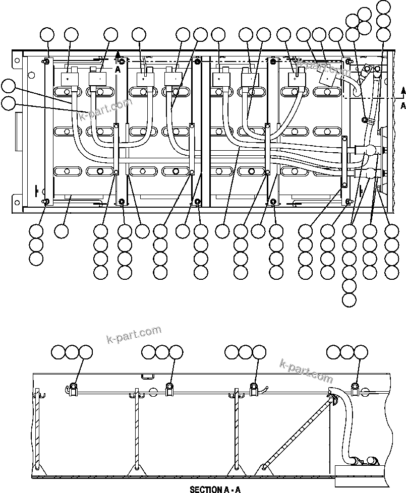 Komatsu parts book diagram for AFE59-BR 930E-4 S/N A30742     FORDING: BATTERY BOX  1/3