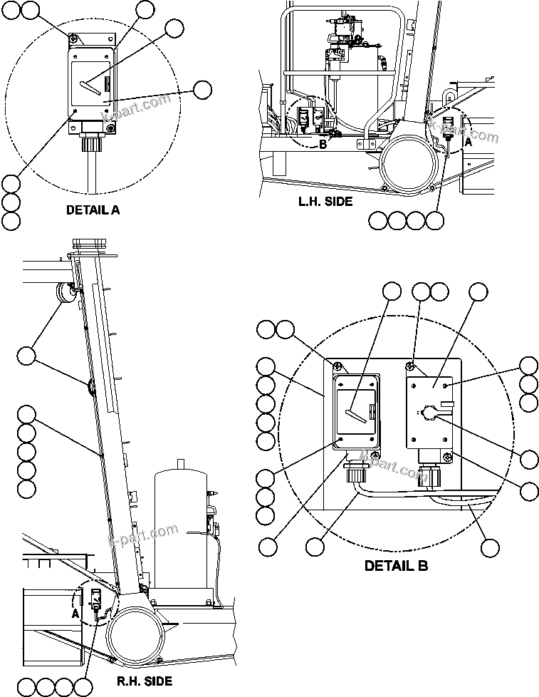 Komatsu parts book diagram for AFE59-BR 930E-4 S/N A30742     FORDING: SERVICE LIGHT & SWITCHES INSTALLATION