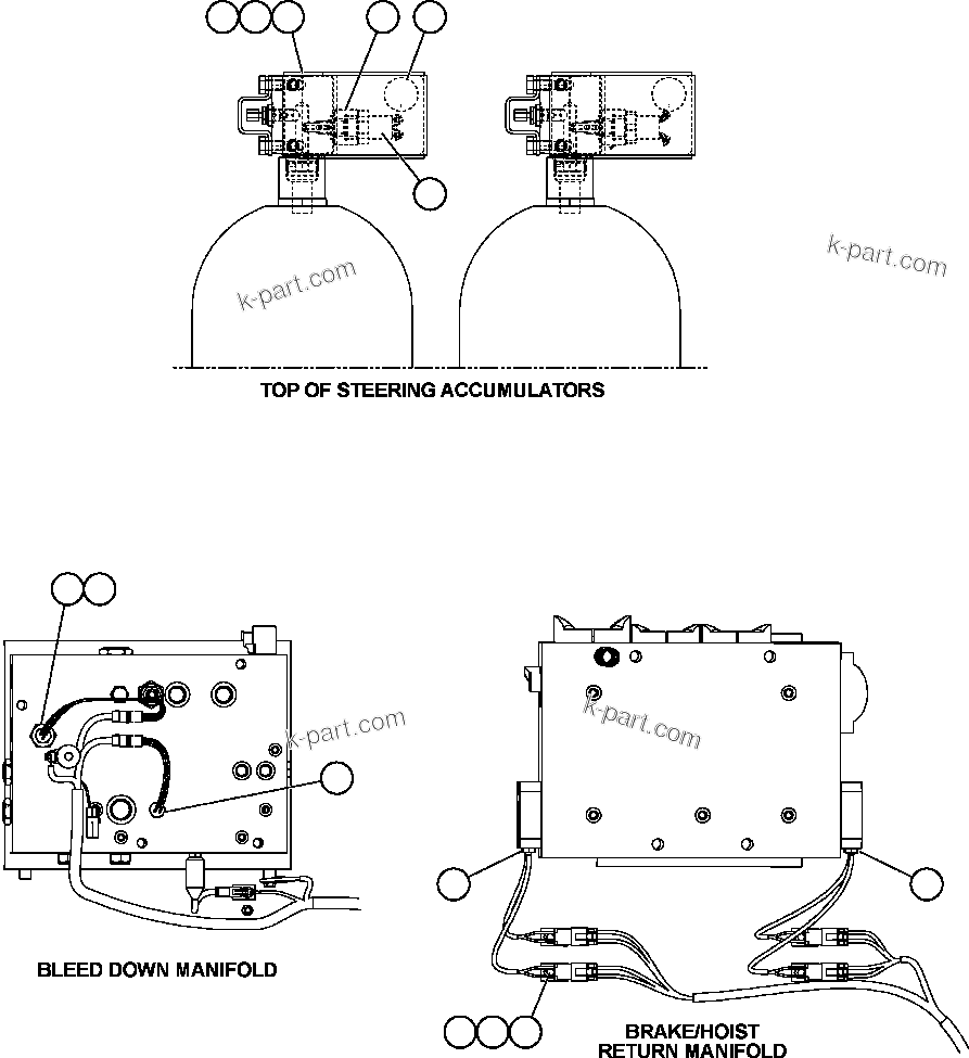 Komatsu parts book diagram for AFE59-BR 930E-4 S/N A30742     FORDING: STEERING ACCUMULATOR PRESSURE SWITCH