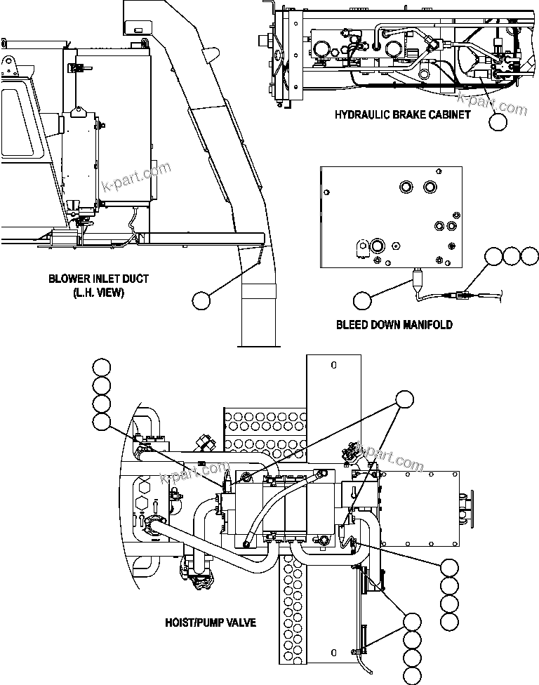 Komatsu parts book diagram for AFE59-BR 930E-4 S/N A30742     FORDING: VHMS SENSOR INSTALLATION