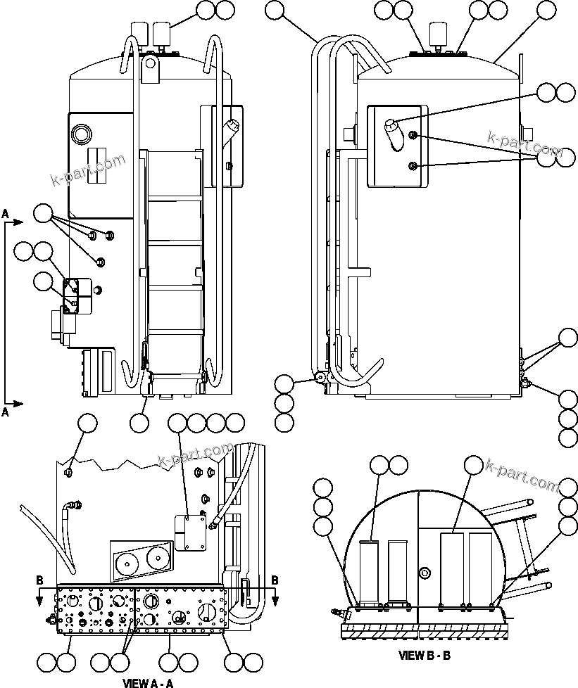 Komatsu parts book diagram for AFE59-BR 930E-4 S/N A30742     FORDING: HYDRAULIC TANK ASSEMBLY INSTALLATION