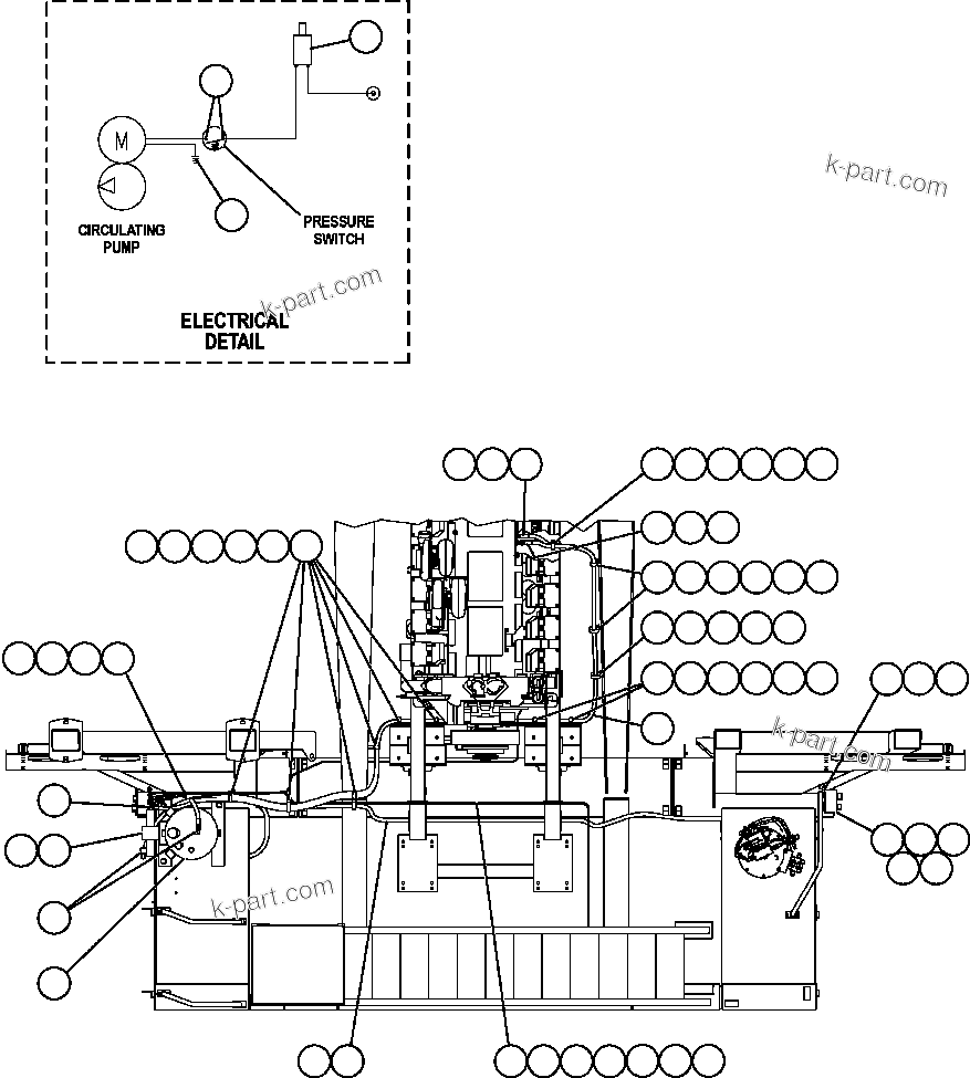 Komatsu parts book diagram for AFE59-BR 930E-4 S/N A30742     FORDING: ENGINE OIL RESERVE SYSTEM
