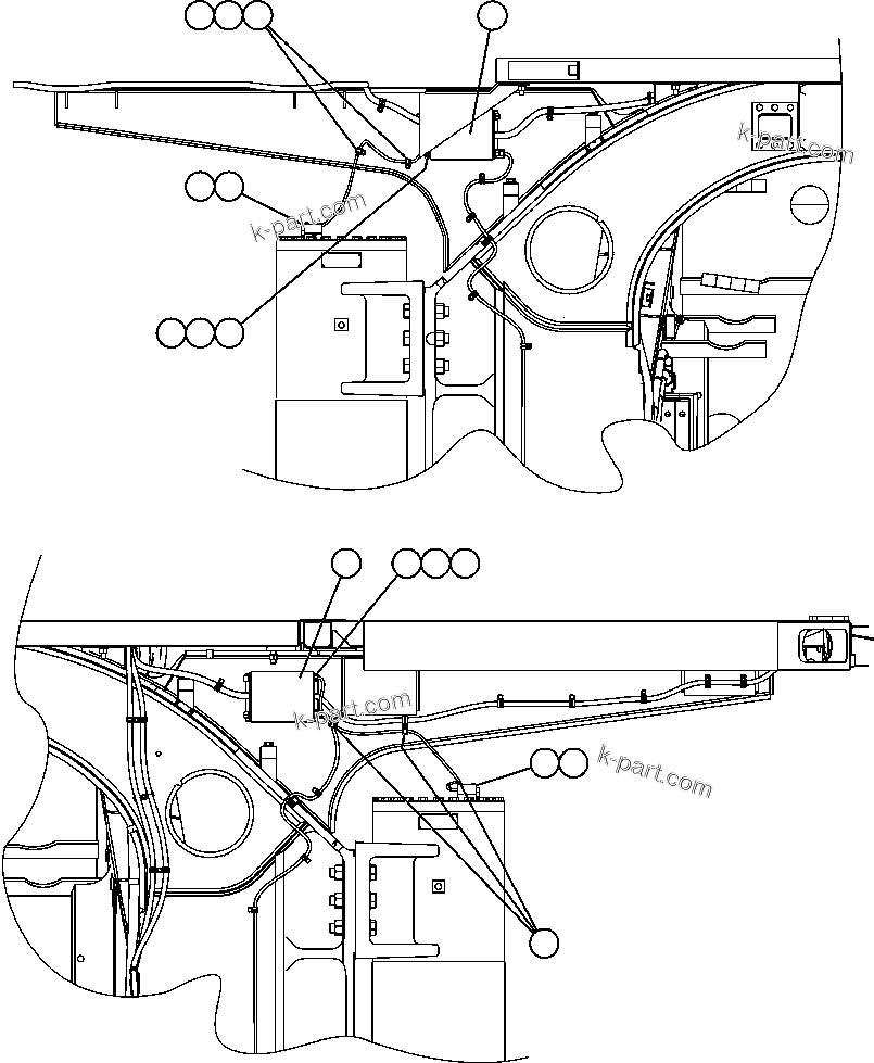 Komatsu parts book diagram for AFE59-BR 930E-4 S/N A30742     FORDING: PAYLOAD METER III - FRONT SUSPENSIONS
