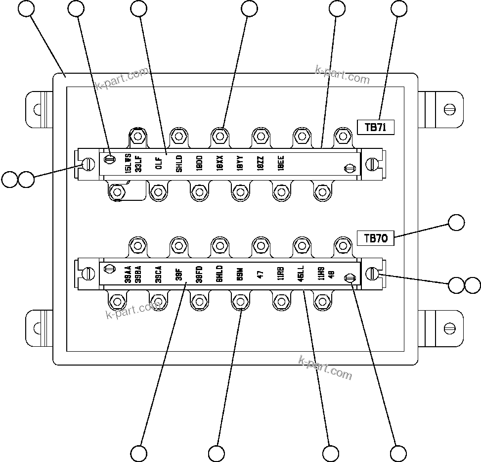 Komatsu parts book diagram for AFE59-BR 930E-4 S/N A30742     FORDING: JUNCTION BOX ASSEMBLY - L.H. (EK5822)