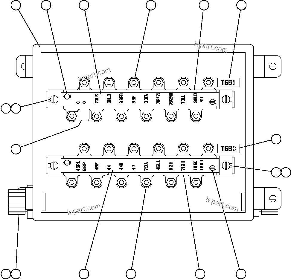Komatsu parts book diagram for AFE59-BR 930E-4 S/N A30742     FORDING: JUNCTION BOX ASSEMBLY - REAR (EK1413)