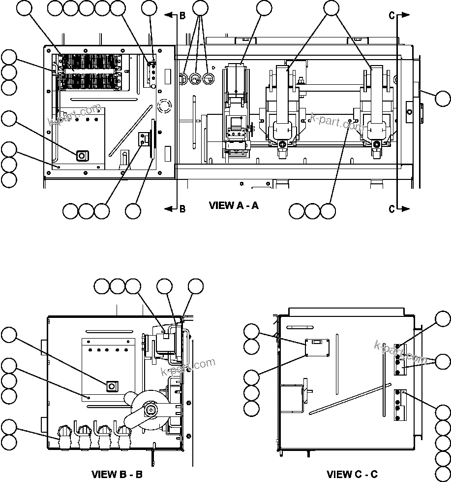 Komatsu parts book diagram for AFE59-BR 930E-4 S/N A30742     FORDING: CONTROL CABINET - CONTACTOR BOX (PC2522)