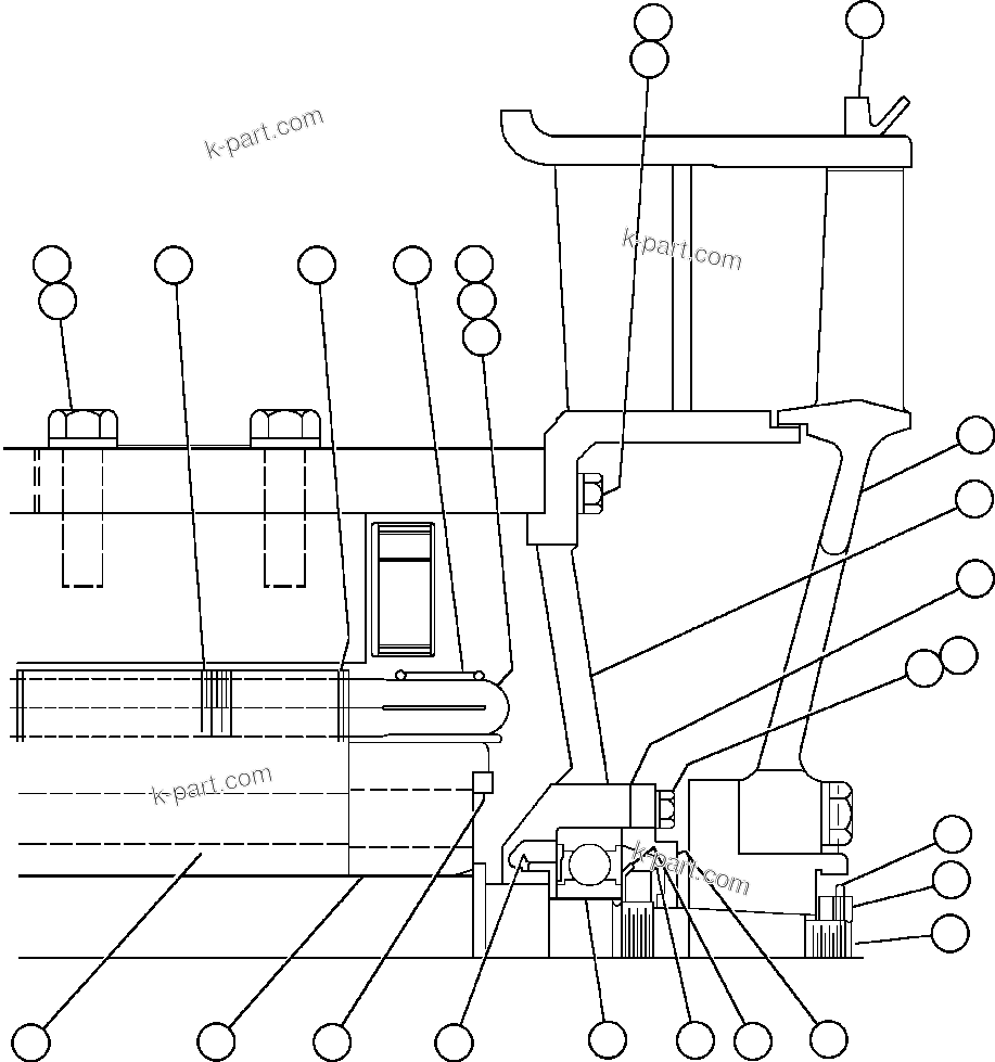 Komatsu parts book diagram for AFE59-BR 930E-4 S/N A30742     FORDING: BLOWER MOTOR (NON-COMMUTATOR END) (XA4146)