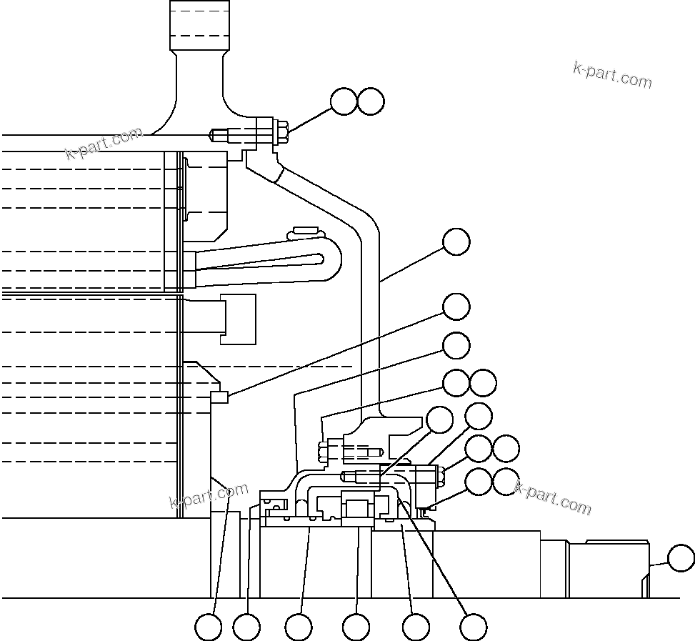 Komatsu parts book diagram for AFE59-BR 930E-4 S/N A30742     FORDING: MOTOR ASSEMBLY - WHEEL  2/2 (GE0053)
