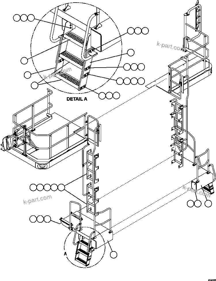 Komatsu parts book diagram for AFE59-CY 930E-4 S/N A30990 & A30991    HYCROFT: LADDERS, STEPS & PLATFORMS