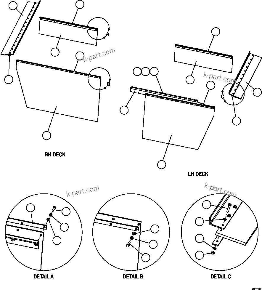 Komatsu parts book diagram for AFE59-CY 930E-4 S/N A30990 & A30991    HYCROFT: DECK MUD FLAPS INSTALLATION