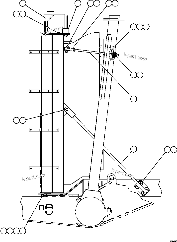Komatsu parts book diagram for AFE59-CY 930E-4 S/N A30990 & A30991    HYCROFT: RADIATOR SUPPORT & MOUNTING
