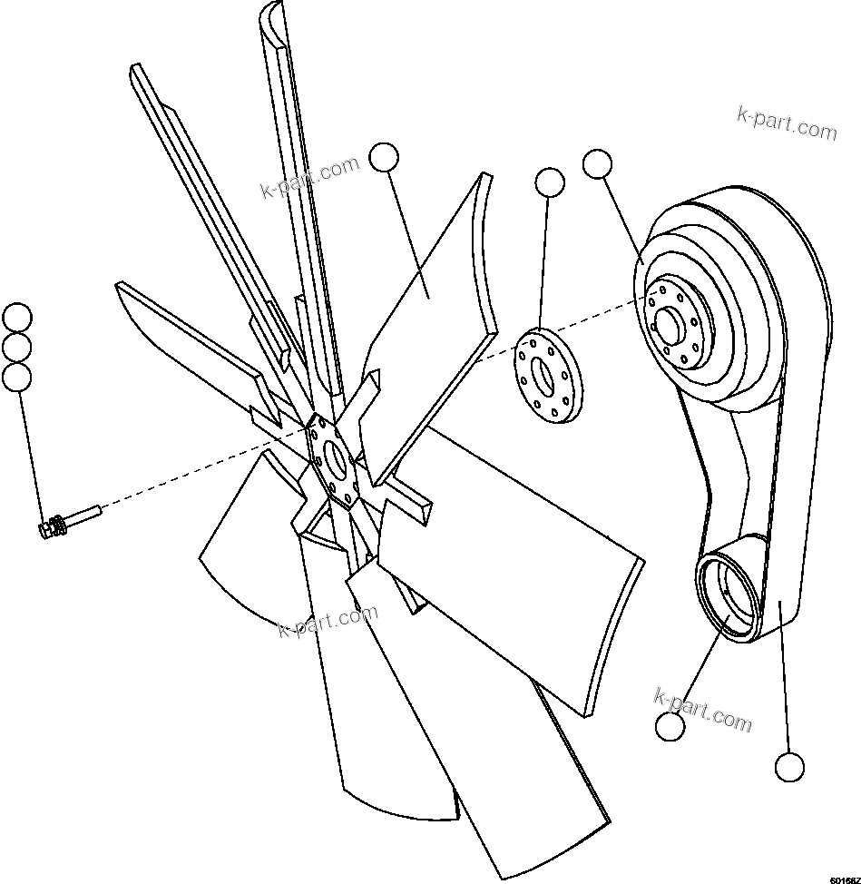 Komatsu parts book diagram for AFE59-CY 930E-4 S/N A30990 & A30991    HYCROFT: FAN & FAN DRIVE