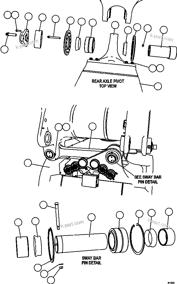 Komatsu parts book diagram for AFE59-CY 930E-4 S/N A30990 & A30991    HYCROFT: DRIVE AXLE & MOUNTING