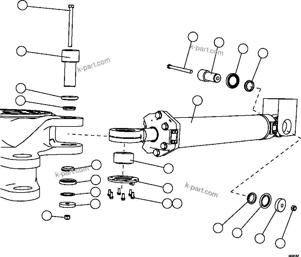 Komatsu parts book diagram for AFE59-CY 930E-4 S/N A30990 & A30991    HYCROFT: STEERING CYLINDER INSTALLATION