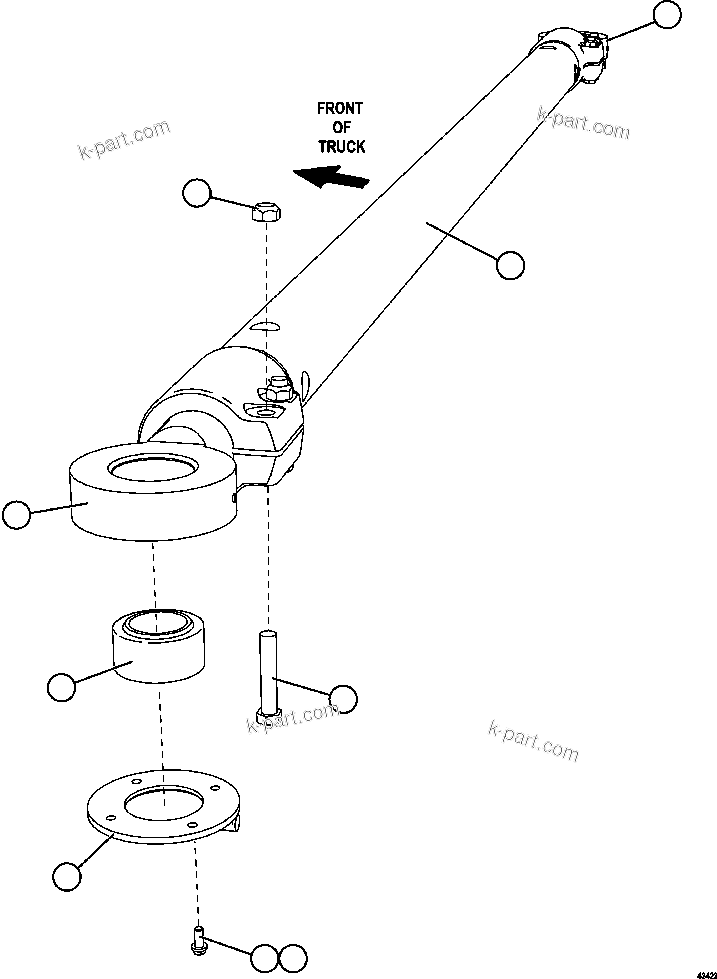 Komatsu parts book diagram for AFE59-CY 930E-4 S/N A30990 & A30991    HYCROFT: TIE ROD